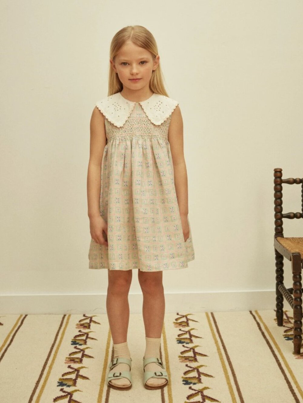 Apolina Rosepanel Mint Dress - 7-9Y